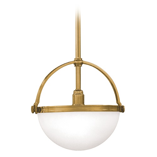 Hudson Valley Lighting Hudson Valley Lighting Stratford Aged Brass Pendant Light with Bowl / Dome Shade 3312-AGB
