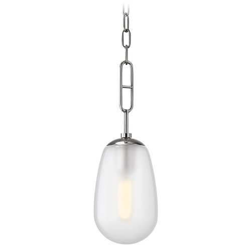 Hudson Valley Lighting Bruckner Polished Nickel Mini-Pendant Light with Teardrop Shade