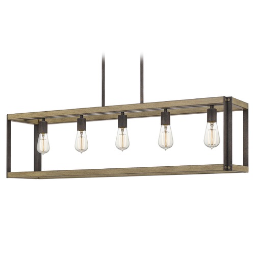 Quoizel Lighting Finn Rustic Black & Painted Natural Walnut Linear Light by Quoizel Lighting FNN542RK