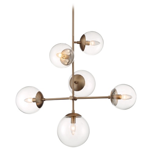 Sky Burnished Brass Pendant with Globe Shade by Satco Lighting