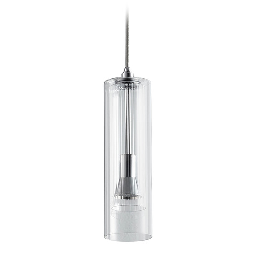 Gratis Clear Glass LED Mini Pendant in Chrome by Oxygen Lighting
