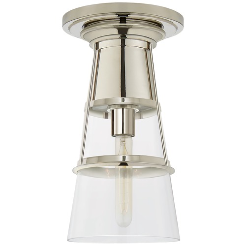 Visual Comfort Signature Collection Thomas OBrien Robinson Flush Mount in Nickel by Visual Comfort Signature TOB4752PNCG