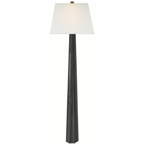 Visual Comfort Signature Collection Fluted Spire Aged Iron Floor Lamp with Rectangle Shade