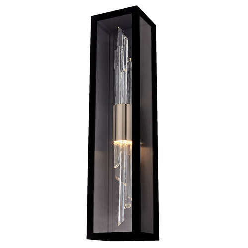 Allegri Crystal Esterno Cristallo Matte Black & Brushed Champagne Gold LED Outdoor Wall Light