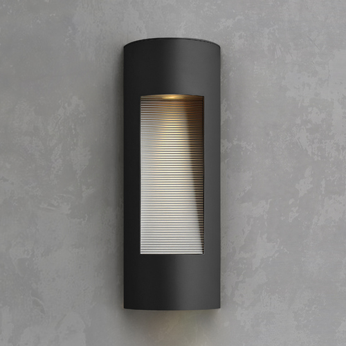 Modern Outdoor Wall Light with Etched in Satin Black by Hinkley Lighting