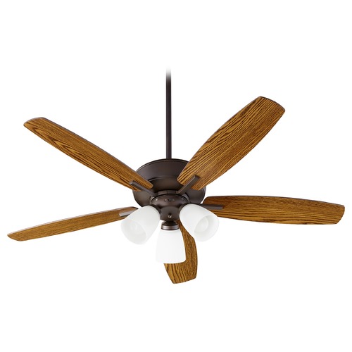 Breeze Oiled Bronze LED Ceiling Fan with Light by Quorum Lighting