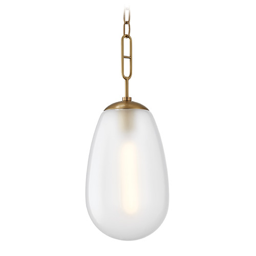 Hudson Valley Lighting Bruckner Aged Brass Mini-Pendant Light with Teardrop Shade