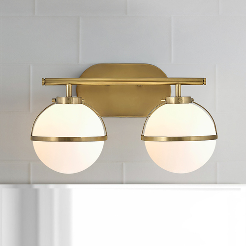 Hinkley Hollis 2-Light Heritage Brass LED Bath Light 3000K by Hinkley Lighting 5662HB-LL