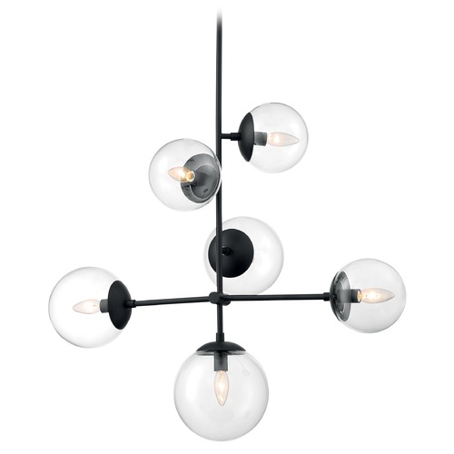 Satco Lighting Sky Matte Black Pendant with Globe Shade by Satco Lighting 60/7135