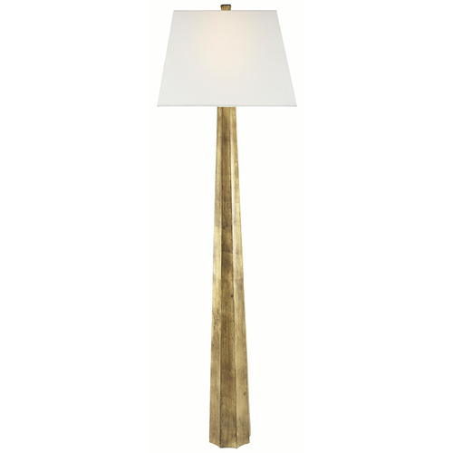 Visual Comfort Signature Collection Visual Comfort Signature Collection Fluted Spire Gilded Iron Floor Lamp with Rectangle Shade CHA9461GI-L