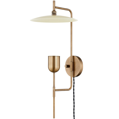 Troy Lighting Manti Patina Brass & Soft Sand LED Plug and Cord Wall Lamp