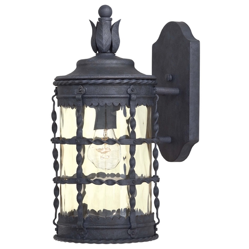 Outdoor Wall Light with Clear Glass in Spanish Iron by Minka Lavery
