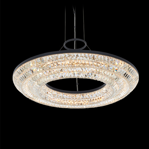 Allegri Crystal Zaga Matte Black LED Pendant Light