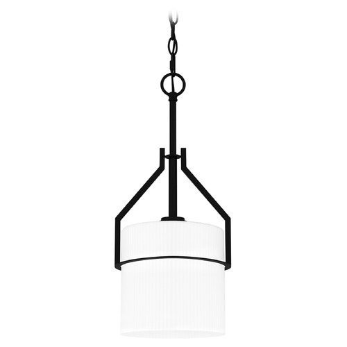 Quoizel Lighting Seymour Matte Black Mini-Pendant Light with Cylindrical Shade
