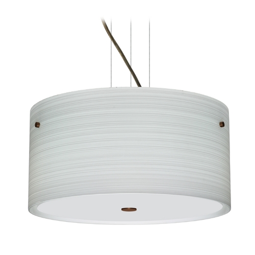 Modern Pendant Light Grey Glass Bronze by Besa Lighting