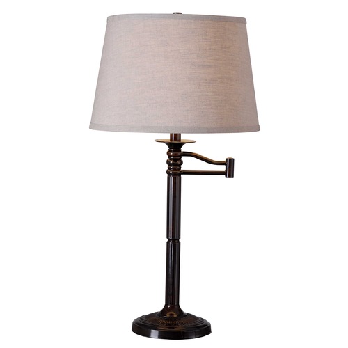 Kenroy Home Lighting Table Lamp with Beige / Cream Shade in Copper Bronze Finish 32214CBZ