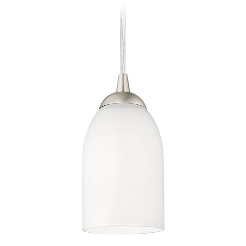 Modern Mini-Pendant Light with Satin White Glass