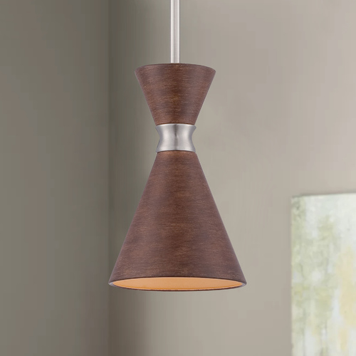Conic Mini Pendant in Brushed Nickel by George Kovacs