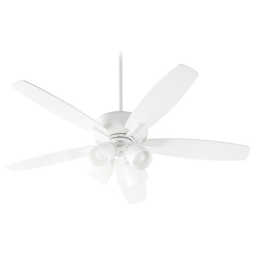 Breeze Studio White LED Ceiling Fan with Light by Quorum Lighting