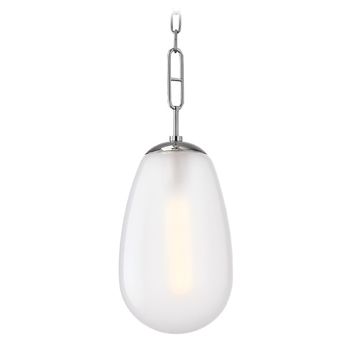 Hudson Valley Lighting Bruckner Polished Nickel Mini-Pendant Light with Teardrop Shade