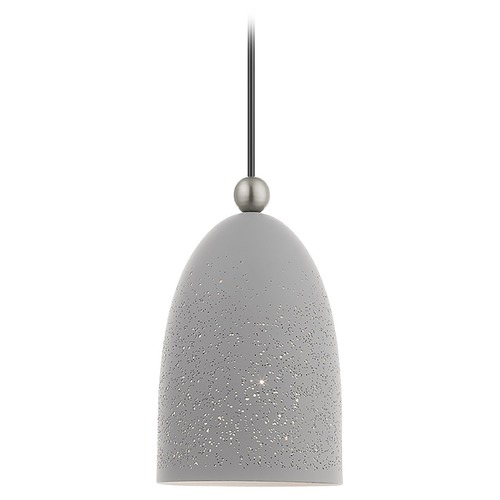 Livex Lighting Livex Lighting Mini-Pendant Light in Nordic Gray with Brushed Nickel Accents 49107-80
