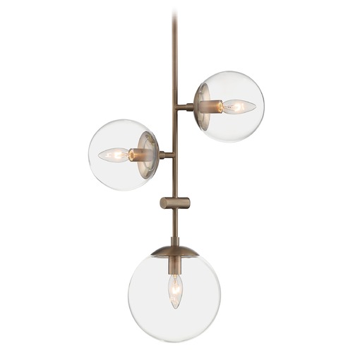 Sky Burnished Brass Pendant with Globe Shade by Satco Lighting