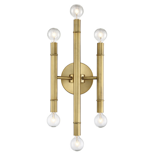 Meridian 16.75-Inch High Wall Sconce in Natural Brass by Meridian M90018NB