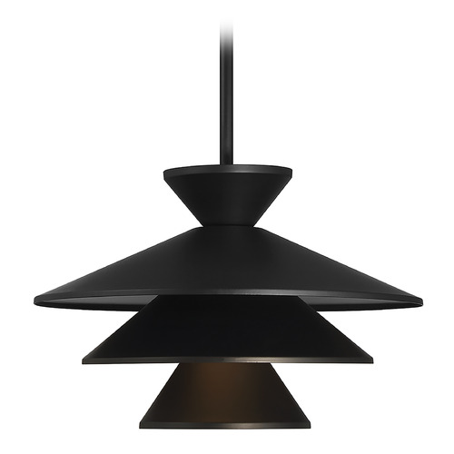 14-Inch Retro Pendant in Matte Black by Meridian