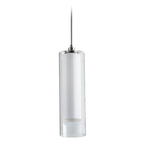 Oxygen Gratis Clear Glass LED Mini Pendant in Satin Nickel by Oxygen Lighting 3-609-124