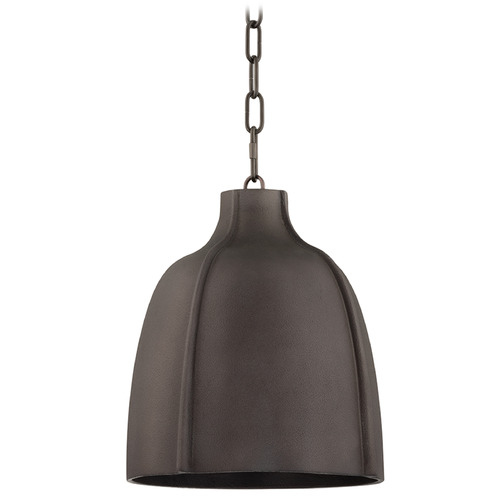 Troy Lighting Flint Blackened Graphite Pendant Light with Bowl / Dome Shade