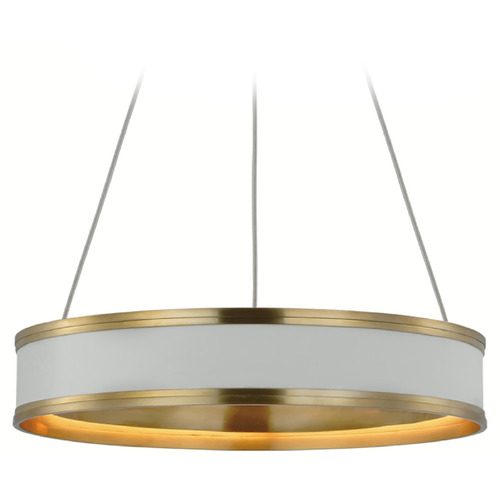 Visual Comfort Signature Collection Chapman & Myers Connery Pendant in White & Brass by VC Signature CHC1612WHT