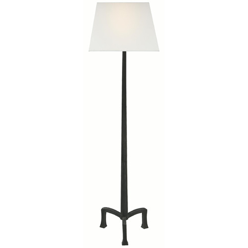 Visual Comfort Signature Collection Strie Aged Iron Floor Lamp with Rectangle Shade