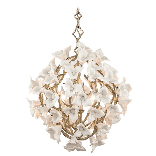 Corbett Lighting Lily Enchanted Silver Leaf Mini-Chandelier