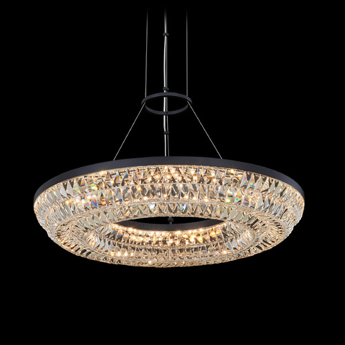 Allegri Crystal Zaga Matte Black LED Pendant Light