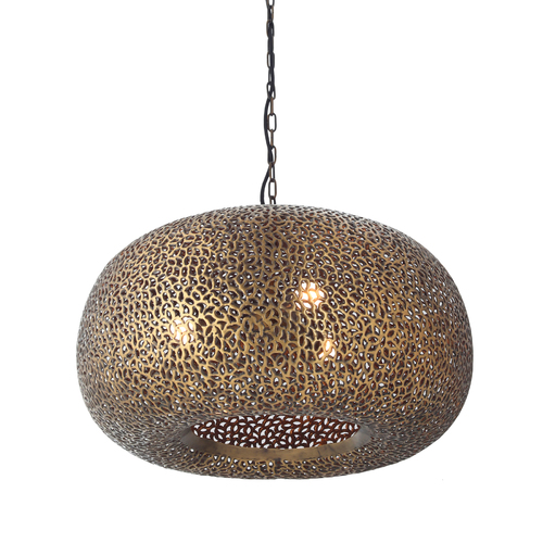 Moradabad 3-Light Pendant in Gilded Brass by Metropolitan Lighting