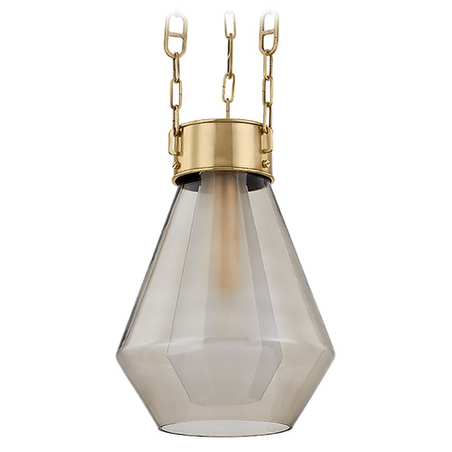 Corbett Lighting Tragus Vintage Brass LED Pendant Light with Abstract Shade