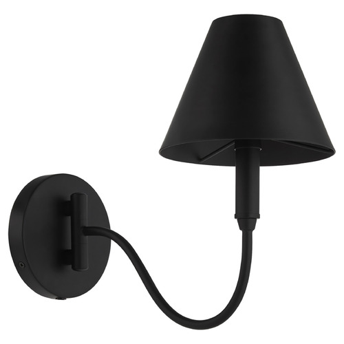 Quorum Lighting Waltz Matte Black Swing Arm Lamp