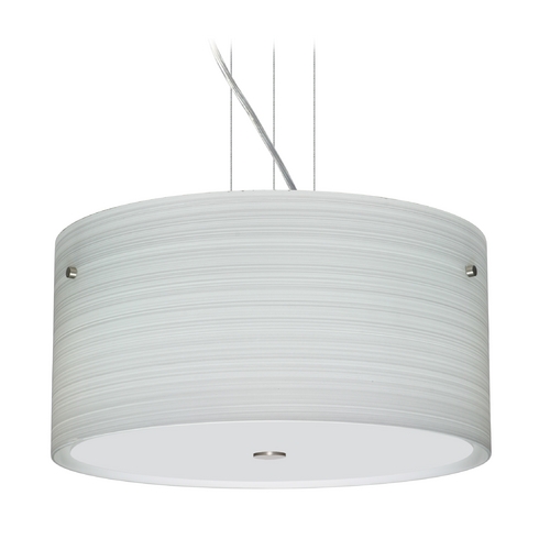 Besa Lighting Modern Pendant Light Grey Glass Satin Nickel by Besa Lighting 1KV-4008KR-SN