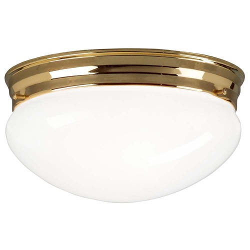 9-Inch Polished Brass Flushmount Ceiling Light