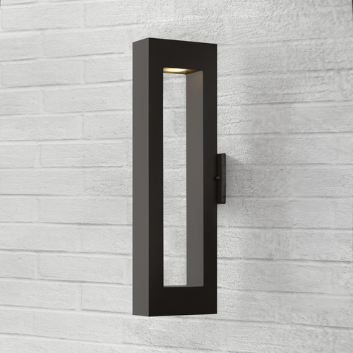 Hinkley Modern LED Outdoor Wall Light with Etched in Satin Black Finish 1644SK-LED