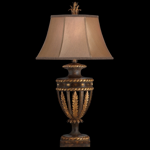 Fine Art Lamps Castile Antiqued Iron with Gold Leaf Table Lamp with Bell Shade