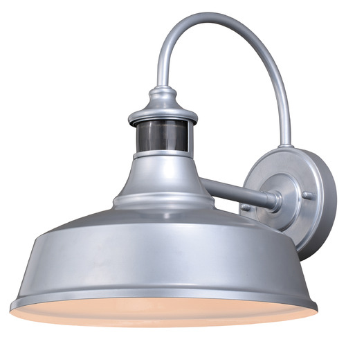 Vaxcel Lighting Dorado Satin Silver & White Barn Light