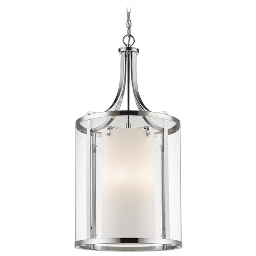 Z-Lite Z-Lite Willow Chrome Pendant Light with Cylindrical Shade 426-8-CH