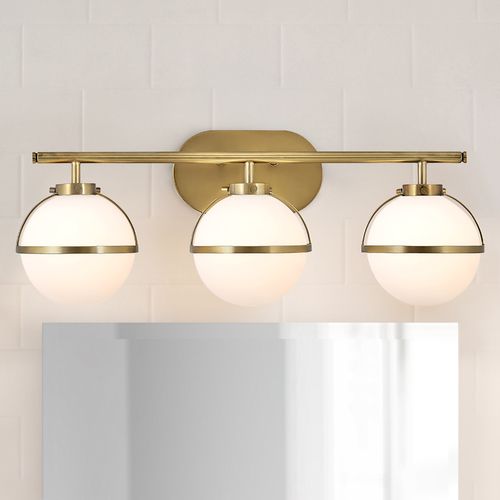Hollis 3-Light Heritage Brass LED Bath Light 3000K by Hinkley Lighting