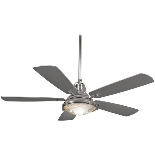 Groton 56-Inch LED Fan in Brushed Nickel Wet by Minka Aire