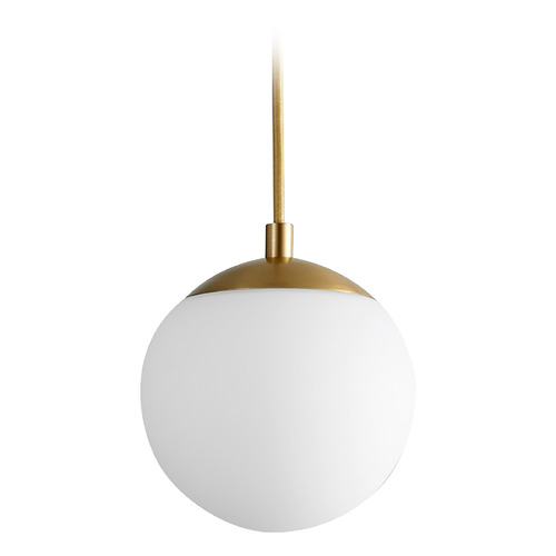 Oxygen Luna 6-Inch LED Globe Pendant in Aged Brass by Oxygen Lighting 3-670-40