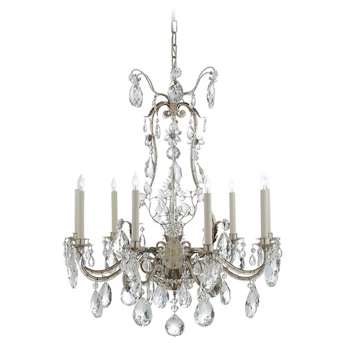 Visual Comfort Signature Collection Thomas OBrien Yves Chandelier in Silver Leaf by Visual Comfort Signature TOB5470BSL