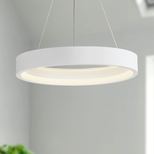 ET2 Lighting iCorona WiZ 28-Inch LED Pendant in Matte White by ET2 Lighting E35104-MW