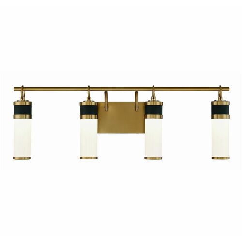 Abel 30-Inch LED Bath Light in Black & Brass by Savoy House