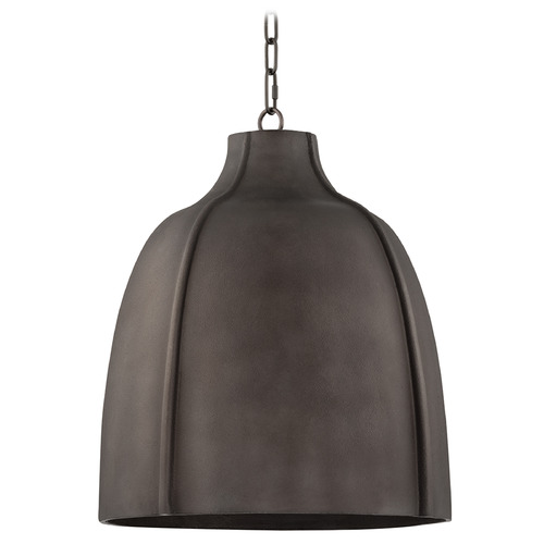 Troy Lighting Flint Blackened Graphite Pendant Light with Bowl / Dome Shade